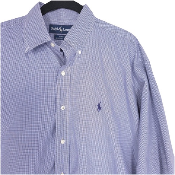 Ralph Lauren Other - RALPH LAUREN BLAKE Men's Shirt MEDIUM Blue Check PIMA COTTON Vitage HONG‎ KONG